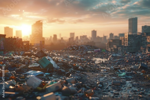 Nitrogen oxides , NOx, garbage and environmental pollution, futuristic background photo