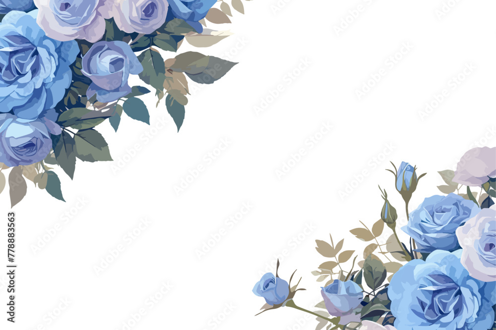 Vector watercolor banner with beautiful flowers framed for mother's day. - obrazy, fototapety, plakaty 