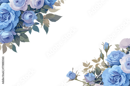 Vector watercolor banner with beautiful flowers framed for mother's day. © Alice