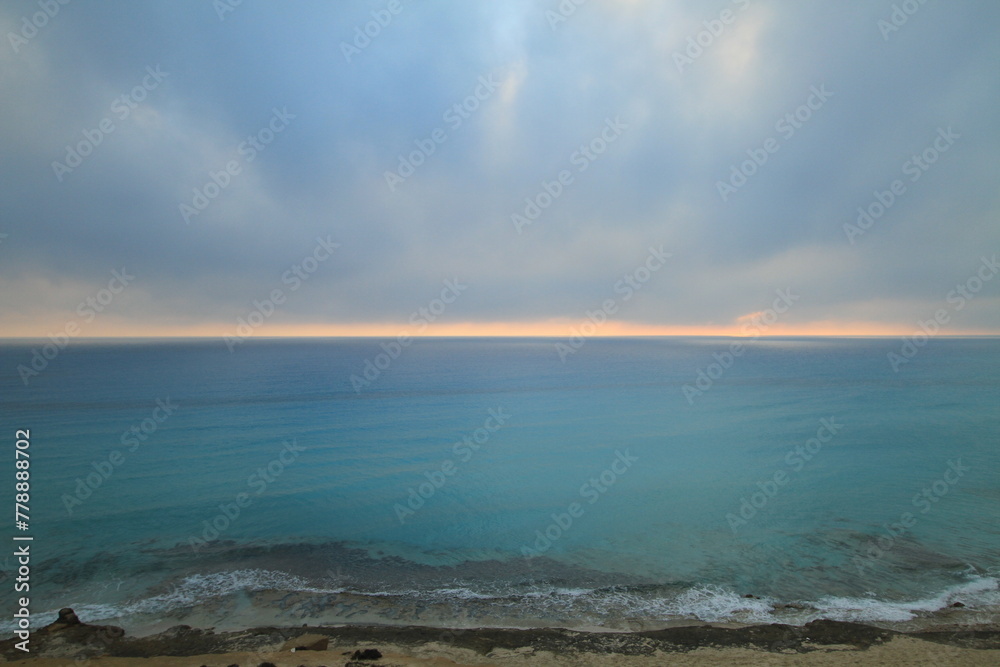 Twilight Harmony: Serene Sundown and Tranquil Ocean Hues at Dusk Twilight Harmony: Serene Sundown and Tranquil Ocean Hues at Dusk