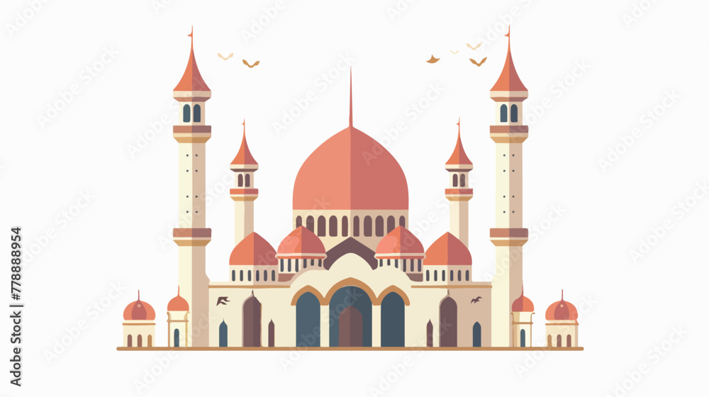 Mosque icon vector illustration logo design 2d flat