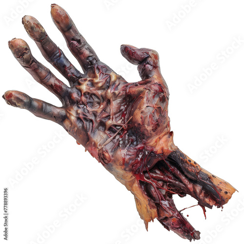 Bloody hand with twisted finger. Eerie and disturbing imagery for horror-themed projects