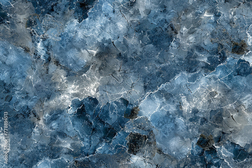 A seamless granite texture background in shades of cool blue and grey. 32k, full ultra HD, high resolution