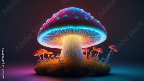 Mushroom irradiant glowing rgb photo