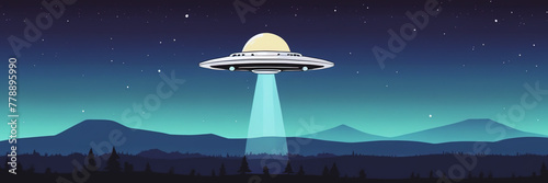 World UFO Day. Ufologist's Day. Unidentified flying object. UFOs on earth photo