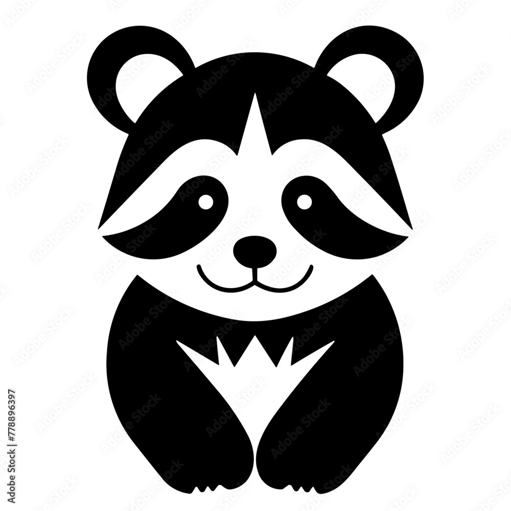 Simple red panda isolated black icon Simple red panda isolated black icon