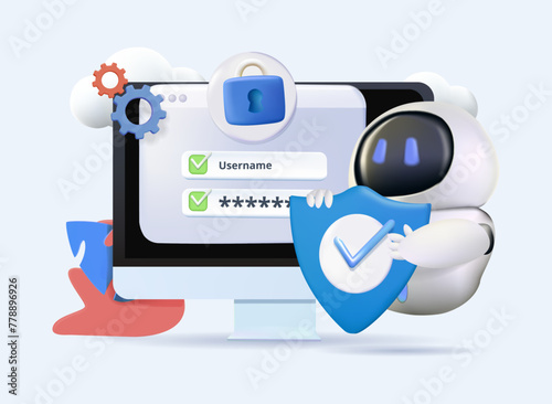 Industrial cybersecurity abstract concept vector illustration. Industrial data protection, enterprise cybersecurity, robotics malware defense, safeguarding info and machines abstract metaphor