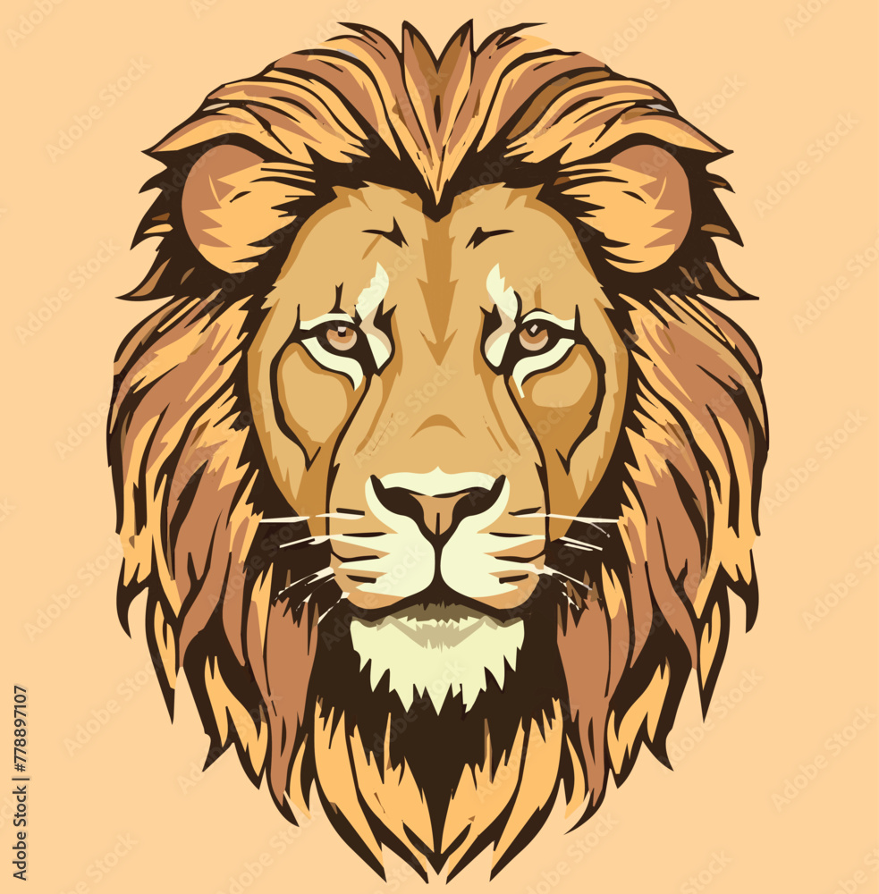 Fototapeta premium Mascot Lion Vector Sticker Design 