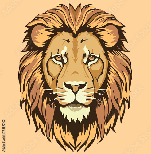 Fototapeta Naklejka Na Ścianę i Meble -  Mascot Lion Vector Sticker Design 