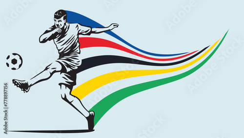 Karachi, Pakistan - March 23, 2023: Vector trophy of the European Football Championship 2024 in Germany vector illustration.
