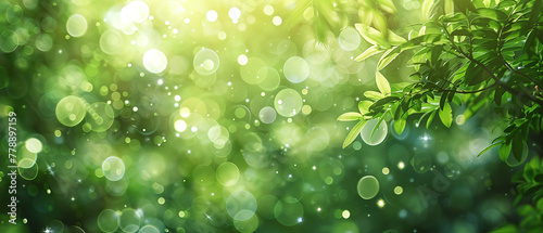 Vibrant Green Bokeh Background with a Touch of Serenity and Elegance