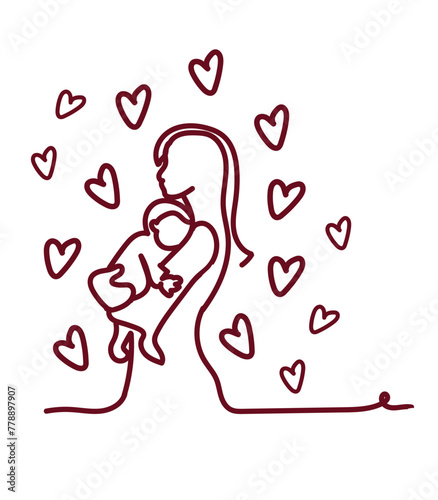 I love mom pattern, mothers day pattern texture vector illustration