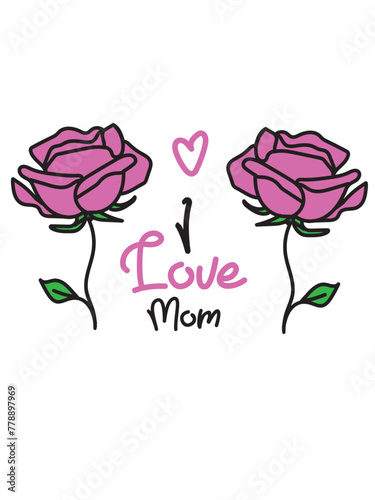 I love mom pattern, mothers day pattern texture vector illustration