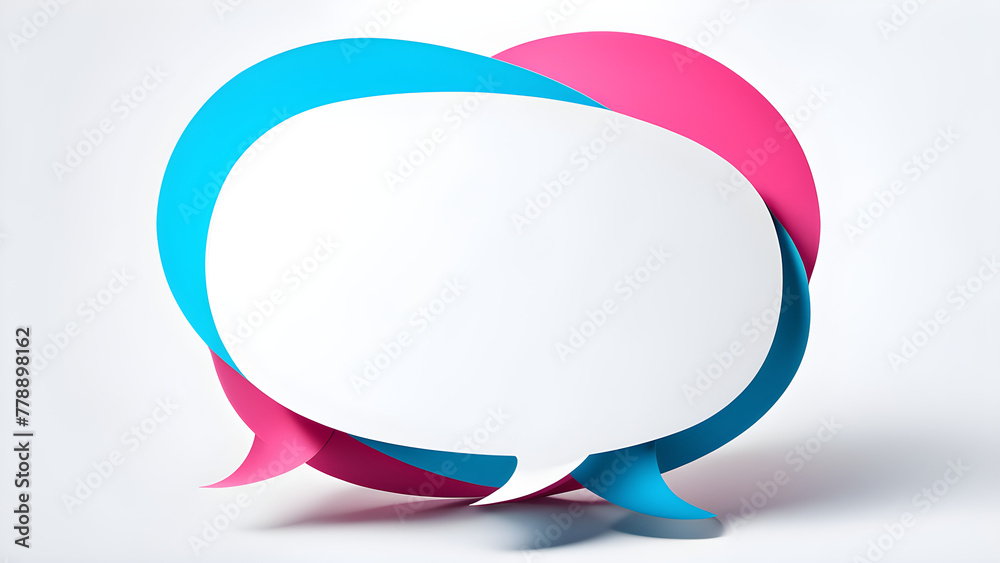 This is a cute 3D speech bubble image in various colors for business presentations. Generative AI. This is a cute 3D speech bubble image in various colors for business presentations. Generative AI.