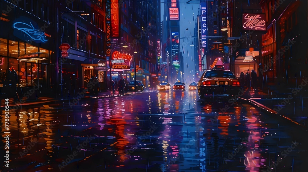 Monsoon Melancholy: Urban Isolation in Night’s Glow./n
