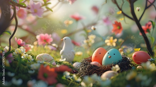 Easter Egg Extravaganza: Grass, Colors, and Springtime Joy