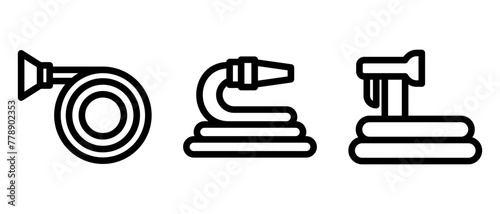 garden hose icon or logo isolated sign symbol vector illustration - high quality black style vector icons