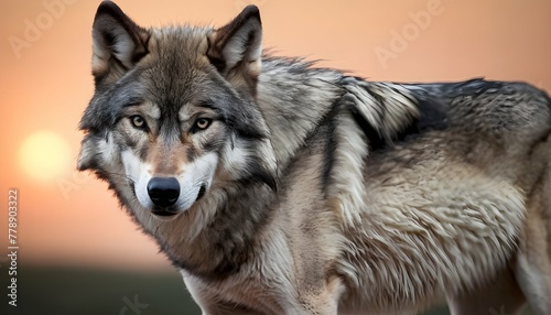 A Wolf With A Watchful Gaze Scanning The Horizon