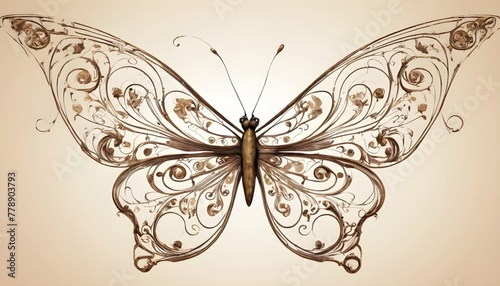 A-Butterfly-With-Wings-Adorned-With-Delicate-Swirl-