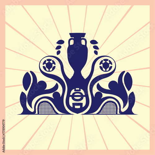 Karachi, Pakistan - March 23, 2023: Vector trophy of the European Football Championship 2024 in Germany vector illustration.
