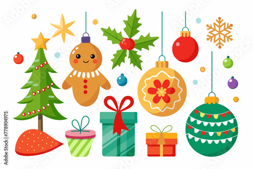 Christmas-decorative-items vector illustration  © Jutish