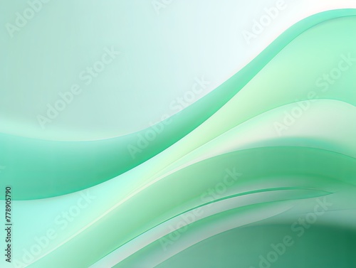 Mint Green fuzz abstract background, in the style of abstraction creation, stimwave, precisionist lines with copy space wave wavy curve fluid design 