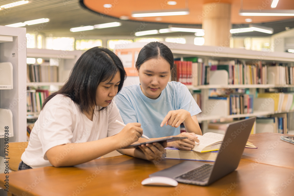 Two young woman, a dedicated student, navigates university life with her friend, embracing education and growth as they pursue their goals together. female student in college Two young woman, a dedicated student, navigates university life with her friend, embracing education and growth as they pursue their goals together. female student in college