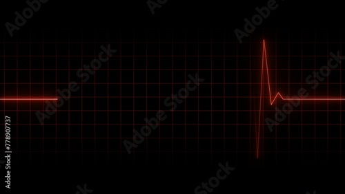 EKG Heart Monitoring Endless loop animation on black background. Full HD. 4K photo