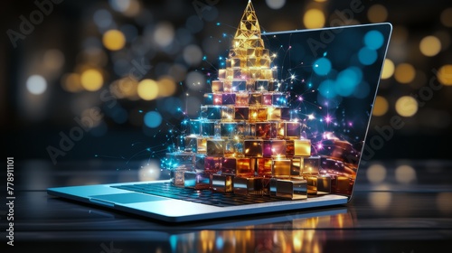 E-Commerce and Digital Transformation gift box tree