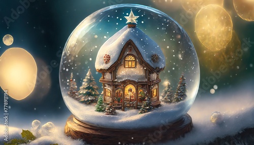 christmas tree and snow globe