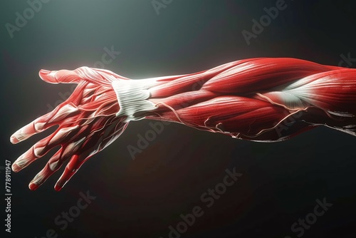 Red 3D-rendered human heart, a detailed illustration of love's life force photo