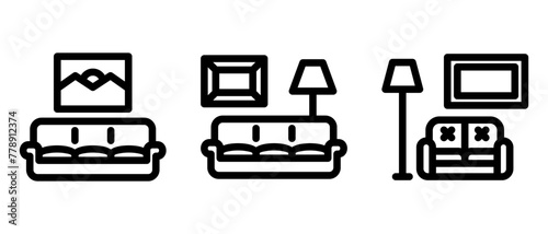 living room icon or logo isolated sign symbol vector illustration - high quality black style vector icons