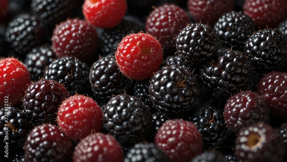 blackberry and raspberry.Generative with AI blackberry and raspberry.Generative with AI