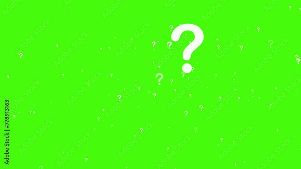 Question marks Animation moving on alpha channel green screen ...