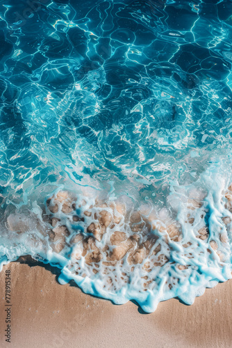 Gentle Waves Washing Ashore on a Pristine Sandy Beach