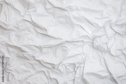 3d crumpled white paper texture  photo