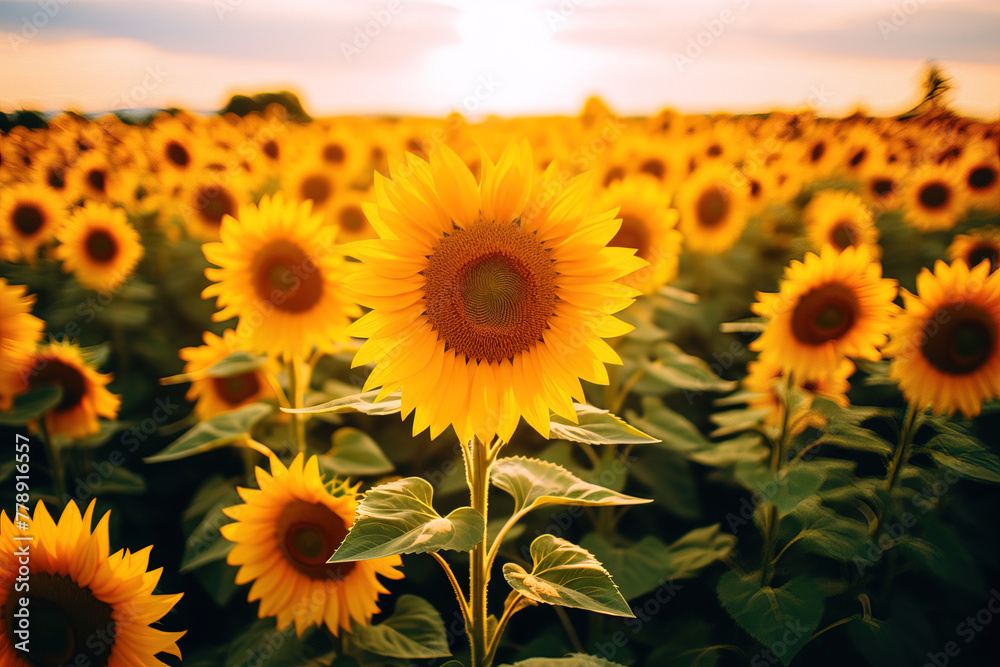 Fototapeta premium sunflowers in the garden.