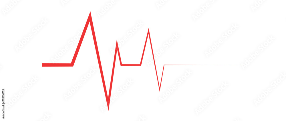 Heartbeat cardiogram ekg heart pulse graph medical symbol illustration vector