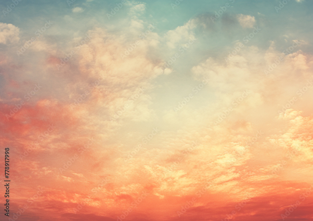 Glowing real sky at sunset texture background. Ai-Generated Image