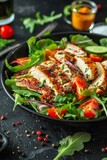 vegetable salad with steak Generative AI