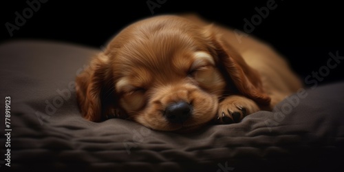 brown puppy sleeping Generative AI