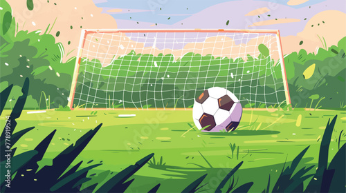 Penalty kick football soccer vector illustration 2d