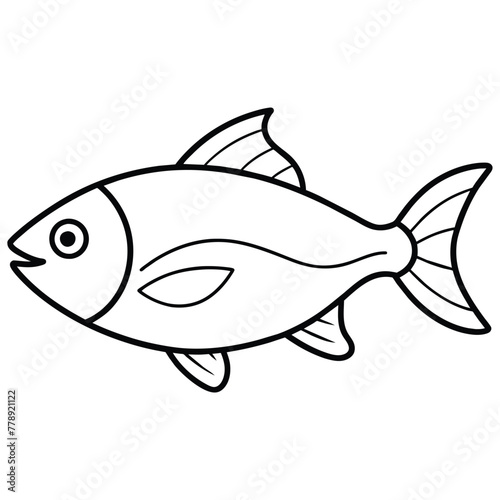 Vector of Fish, Seafood on White Background 