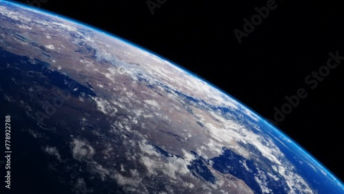 Earth in space. Universe and planet. 3D-Rendering. Animation	
