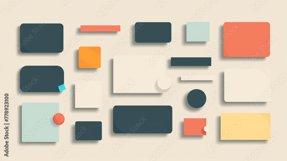 Vector art illustration of text boxes of various shapes and sizes, organised layout to display information, neutral background to highlight text content Vector art illustration of text boxes of various shapes and sizes, organised layout to display information, neutral background to highlight text content