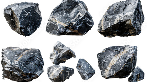 Larvikite Gemstone Collection  3D Digital Art Top View  Isolated on Transparent Background for Decorative Design - Trendy Microstock Image.