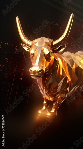 Gold stock market charts going up bull bullish concept, finance financial bank crypto investment growth background pattern with copy space for design 