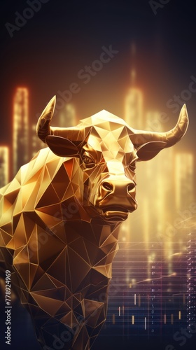 Gold stock market charts going up bull bullish concept, finance financial bank crypto investment growth background pattern with copy space for design  © Celina