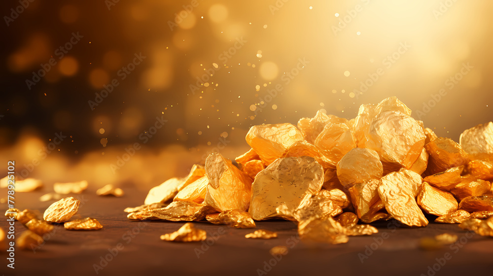 Gold nuggets, gold concept Gold nuggets, gold concept
