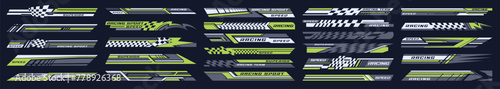 Car racing set logotypes colorful © DGIM studio